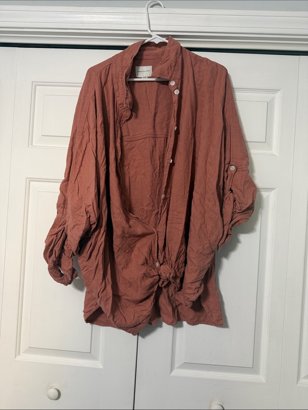 American Eagle Outfitters Rust Button-Front Utility Jacket